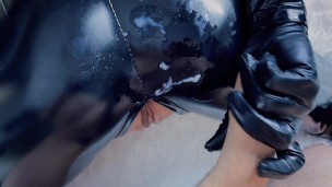 THE BATMAN (PornVersion). CATWOMAN. sex with BDSM mistress in latex mask.Footjob and sloppy blowjob