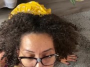 Curly haired slut gets fucked doggystyle and facialized 13/16