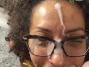 Curly haired slut gets fucked doggystyle and facialized 16/16