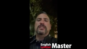 Randomised trainer as Master walks through London in full leathers PREVIEW