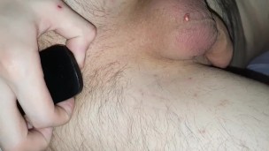 Moaning from pulling plug out of boy's ass abruptly