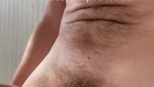 Big muscled white dick jerks off