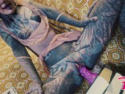 nerdy naughty Tattoo TEEN anal masturbation and PISS - TOYS in ass, ATM, PEE FETISH, nerdy goth, punk girl penetration 10/16