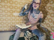 nerdy naughty Tattoo TEEN anal masturbation and PISS - TOYS in ass, ATM, PEE FETISH, nerdy goth, punk girl penetration 3/16