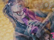 nerdy naughty Tattoo TEEN anal masturbation and PISS - TOYS in ass, ATM, PEE FETISH, nerdy goth, punk girl penetration 7/16