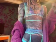 XXX Lingerie try on haul for photoshooting with Anuskatzz. More clips like this on my Tiktok 11/16