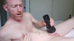 Stroking a big load out with my Fleshlight 
