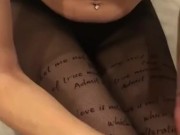 Blowjob and cum on nylon 5/16