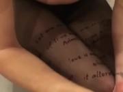 Blowjob and cum on nylon 6/16