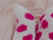 Feet play and teasing with light pink and bright pink socks!  1/16
