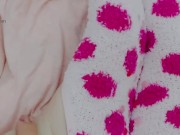 Feet play and teasing with light pink and bright pink socks!  11/16