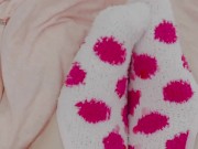 Feet play and teasing with light pink and bright pink socks!  2/16