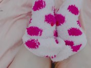 Feet play and teasing with light pink and bright pink socks!  3/16