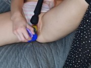 (CLOSE UP) Cum Dripping Creamy WET Panties.. Juicy Dildo Fucking 💦 12/16