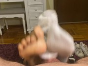 I let him SOAK my Dirty White Ankle Socks - SOCKJOB w/ HOT Ending 😈 (Stan Smith) 14/16