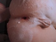 Blonde Washes Her ASS in the shower and CUMS 14/16