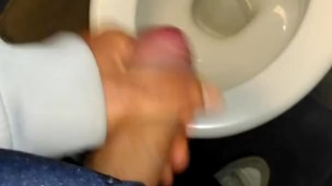 Public cumshot and dirty cock