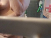 Little titty blonde smoking in shower 11/16