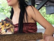 I have lunch with my family and my step cousin warms me up 8/16