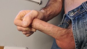 Jack off before work,nice cumshot!