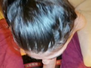 POV Hot Brunette slut sucking dick until she get a messy facial 9/16