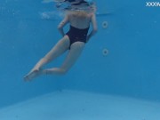 Finnish teen babe Mimi Cica cutest pornstar with tattoos in swimming pool nude 11/16