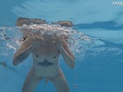 Finnish teen babe Mimi Cica cutest pornstar with tattoos in swimming pool nude 16/16