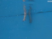 Finnish teen babe Mimi Cica cutest pornstar with tattoos in swimming pool nude 6/16