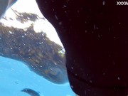 Finnish teen babe Mimi Cica cutest pornstar with tattoos in swimming pool nude 9/16