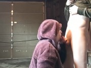 Scrawny Dicked Friend Pays For Blowjob while Heather Kane's on Her Cigarette Break 15/16