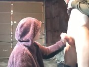 Scrawny Dicked Friend Pays For Blowjob while Heather Kane's on Her Cigarette Break 3/16