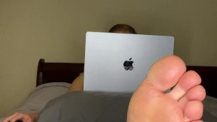 hot guy relaxes his soles