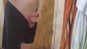 Hot Twink shows off his cock before shower