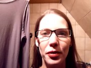 Nerdy librarian with glasses loves to drink piss 16/16