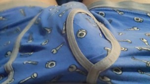 Boi ruined in underwear with massage gun