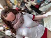 【Ｉカップ変態女子大生とうふ】ノーブラランニング中野の商店街を体操着ブルマで疾走したら衝撃の結末に・・・💖 13/16