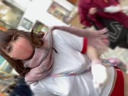 【Ｉカップ変態女子大生とうふ】ノーブラランニング中野の商店街を体操着ブルマで疾走したら衝撃の結末に・・・💖 14/16