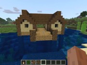 How to build a small (fishermans) house on water in Minecraft 15/16