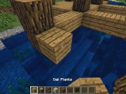 How to build a small (fishermans) house on water in Minecraft 4/16
