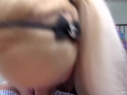 Hot busty blonde MILF sucks a hard cock 9/16