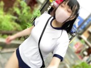 【Ｉカップ変態女子大生とうふ】ノーブラランニング渋谷で体操着ブルマでセンター街を疾走・後編💖 4/16