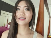 Skinny Thai chick with braces loves that American cock 2/16