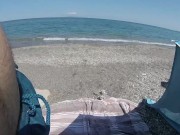 French Girl Blowjob Fucks Amateur on Beach public to stranger with Cumshot inside - MissCreamy 1/16