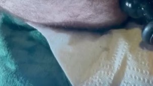 Guy Trains His Ass with Inflatable Plug