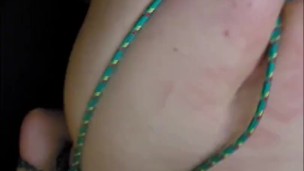 Sub tied up with fuck machine