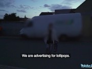 Public Agent she sucks on a lollipop and then has sex with stranger 5/16