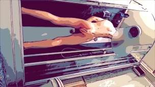 18 year old cute boy Jerking off with a dildo in the shower 