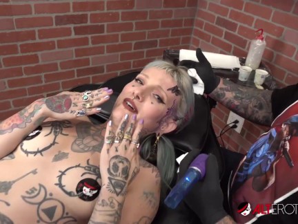 River Dawn Ink gets some new ink then gets fucked