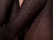 Blowjob footjob and cumshot on butt with pantyhose