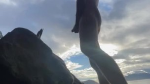 Pissing wild and free in nature 